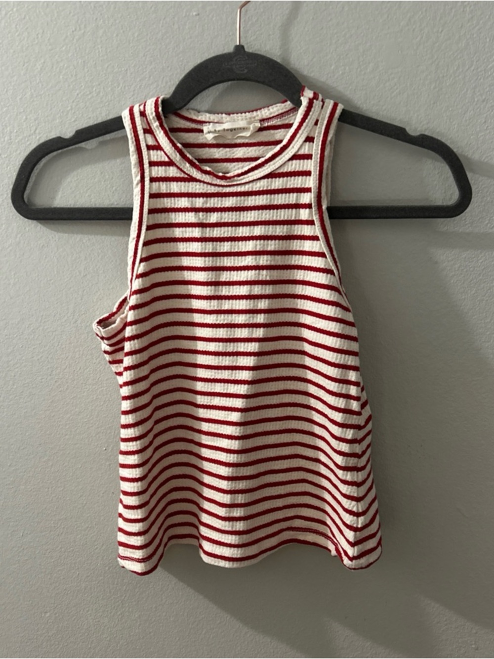 By together Ladies Red Striped Tank Size Small